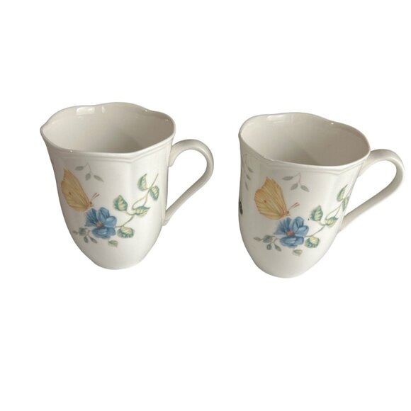 Lenox Other - Lenox Butterfly Meadow Mugs Set of 2 12 Oz Fine Porcelain Coffee Cups